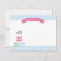 Bloques ABC rosados y azules Niña Bebé Pájaro