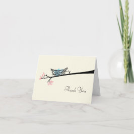 Tarjeta De Agradecimiento Blossom Branch y Nest Gracias