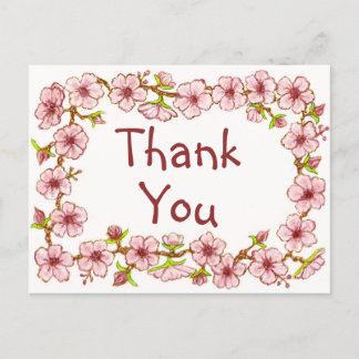 Tarjeta de agradecimiento Blossoms Border~