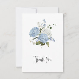 Tarjeta De Agradecimiento Blue and White Hydrangeas Floral Wedding Thank You