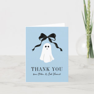 Tarjeta De Agradecimiento Blue Baby Boo Ghost Halloween Gracias