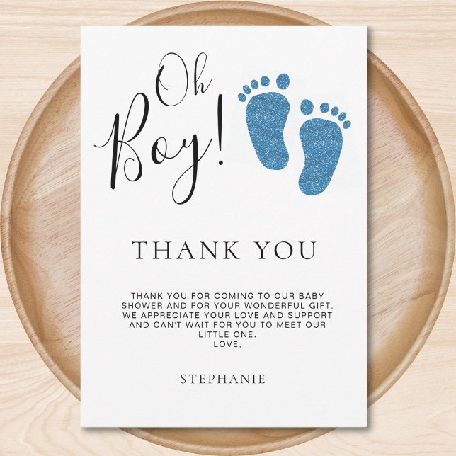 Tarjeta De Agradecimiento Blue Baby Feet Baby Shower Gracias (Subido por el creador)