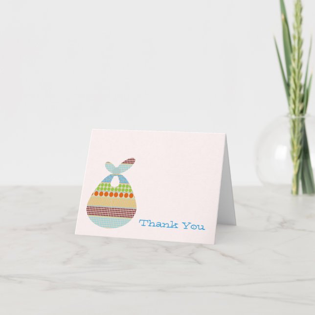 Tarjeta De Agradecimiento Blue Baby Shower Gracias Boho Bundle (Anverso)