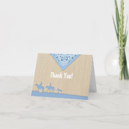 Tarjeta De Agradecimiento Blue Bandana Thank You Note
