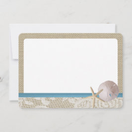 Tarjeta De Agradecimiento Blue Beach Lace Sand Dollar Gracias