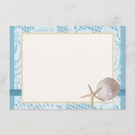 Tarjeta De Agradecimiento Blue Beach Lace Sand Dollar Gracias