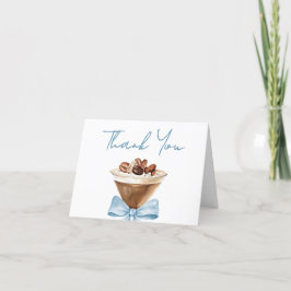 Tarjeta De Agradecimiento Blue Bow Espresso Martini Baby Shower