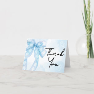 Tarjeta De Agradecimiento Blue Bow Little Boo Baby Shower