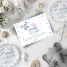 Blue Bubble Bath Animal Baby Shower