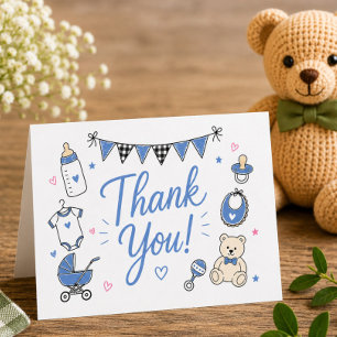 Tarjeta de agradecimiento Blue Burgers Babies BBQ