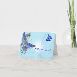 Tarjeta De Agradecimiento Blue Butterfly