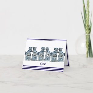 Tarjeta De Agradecimiento Blue Chinoiserie Foo Dogs