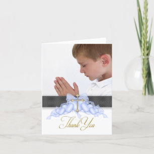 Tarjeta De Agradecimiento Blue Cross Photo First Communion Thank You Cards