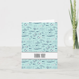 Tarjeta De Agradecimiento Blue Fish Gracias