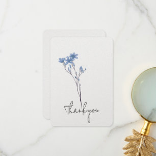 Tarjeta De Agradecimiento Blue Flower Stem Gracias