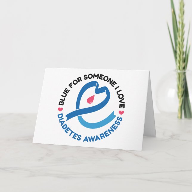 Tarjeta De Agradecimiento Blue for Someone I Love – Diabetes Awareness (Anverso)