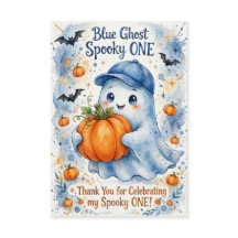 Tarjeta de agradecimiento Blue Ghost Spooky ONE -