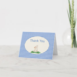 Tarjeta De Agradecimiento Blue Gingham Bunny Thank you Note