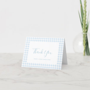 Tarjeta De Agradecimiento Blue Gingham Check Stationery Personal Gracias C