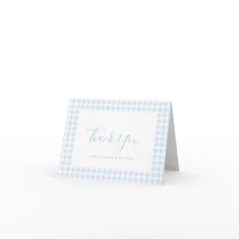 Blue Gingham Check Stationery Personal Gracias C
