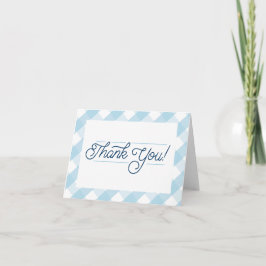 Tarjeta De Agradecimiento Blue Gingham Gracias Notecards