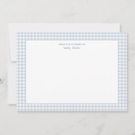Tarjeta De Agradecimiento Blue gingham Petite check Baby gracias