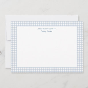 Tarjeta De Agradecimiento Blue gingham Petite check Baby gracias