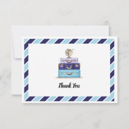 Tarjeta De Agradecimiento Blue Gracias Por Viajar El Tema De La Ducha
