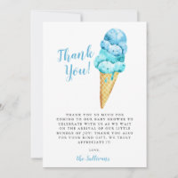 Blue Green Watercolor Ice Cream Baby Shower