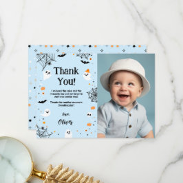 Tarjeta De Agradecimiento Blue Halloween Ghost Thank You Card