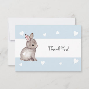 Tarjeta de agradecimiento Blue Heart Bunny