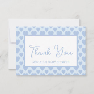 Tarjeta De Agradecimiento Blue Hearts Baby Shower