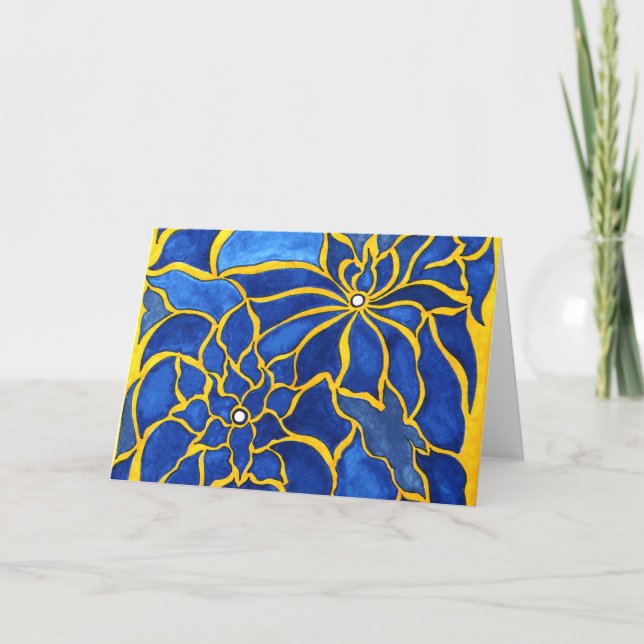 Tarjeta De Agradecimiento Blue hibiscus (Anverso)