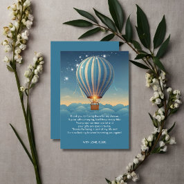 Tarjeta De Agradecimiento Blue Hot Air Balloon Adventure espera Baby Shower