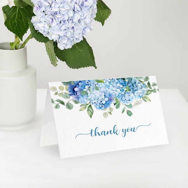 Tarjeta De Agradecimiento Blue Hydrangea Baby Shower (Subido por el creador)