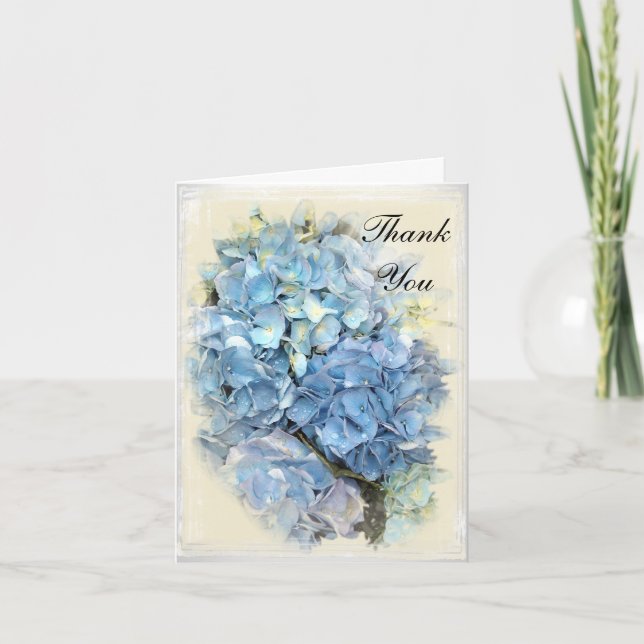 Tarjeta De Agradecimiento Blue Hydrangea Flower Bridesmaid Thank You (Anverso)