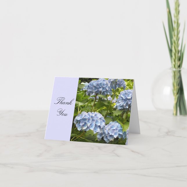 Tarjeta De Agradecimiento Blue Hydrangea Gracias (Anverso)