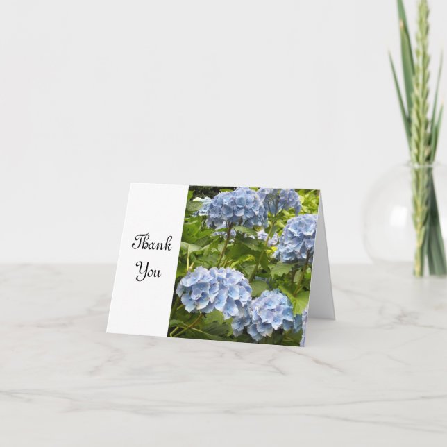 Tarjeta De Agradecimiento Blue Hydrangea Gracias (Anverso)