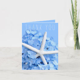 Tarjeta De Agradecimiento Blue Hydrangea Starfish