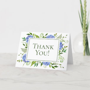 Tarjeta De Agradecimiento Blue Hydrangeas Boda