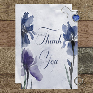 Tarjeta de agradecimiento Blue Iris Flowers Blue M