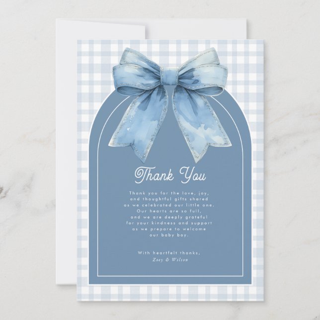Tarjeta De Agradecimiento Blue Jean Baby Boy Baby Shower Thank You Card (Anverso)