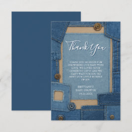 Tarjeta De Agradecimiento Blue Jean Baby Denim Baby Shower