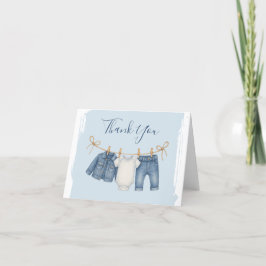 Tarjeta De Agradecimiento Blue Jean Baby Shower Baby Outfit