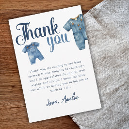 Tarjeta De Agradecimiento Blue Jean Baby Shower Boy Denim