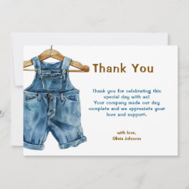 Tarjeta De Agradecimiento Blue Jean Boy Western Baby Shower