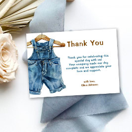 Tarjeta De Agradecimiento Blue Jean Boy Western Baby Shower