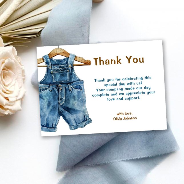Tarjeta De Agradecimiento Blue Jean Boy Western Baby Shower (Subido por el creador)
