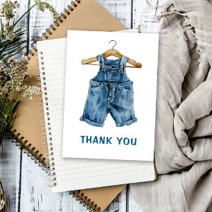 Tarjeta De Agradecimiento Blue Jean Boy Western Baby Shower