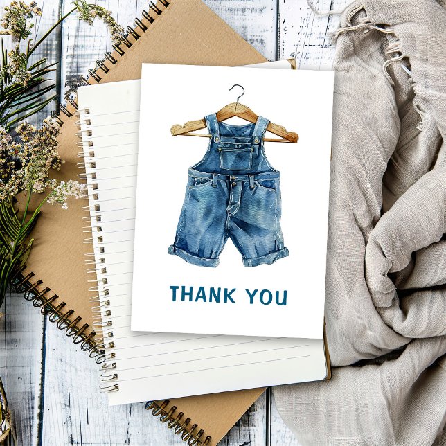 Tarjeta De Agradecimiento Blue Jean Boy Western Baby Shower (Subido por el creador)